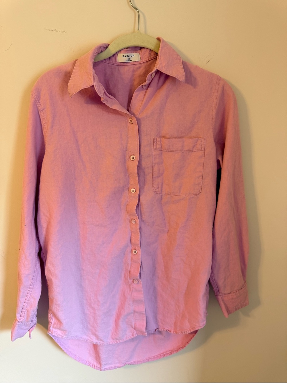 Babaton 2xs Pink Button-Up Shirt